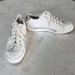 Keds White Lace-Up Sneakers with Black Detail